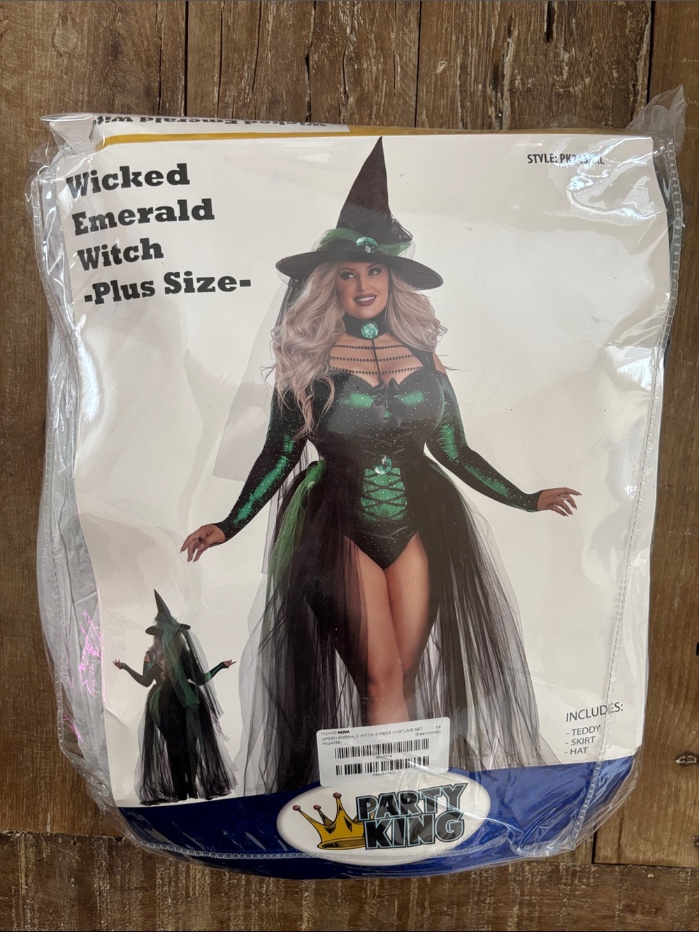 Party King Wicked Emerald Witch Costume Set NWT